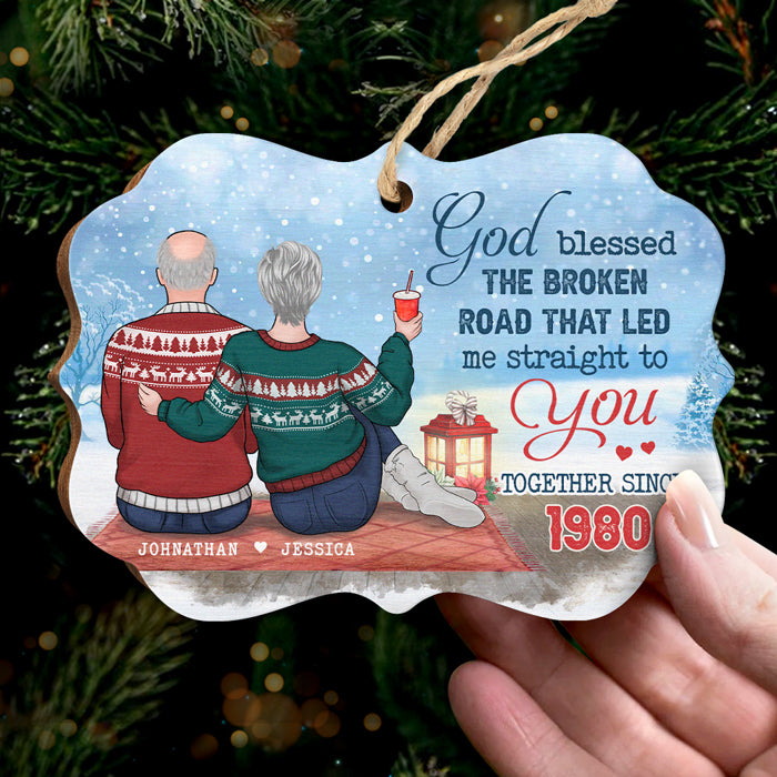 La route brisée qui m'a conduit droit à toi - Décoration de Noël en bois personnalisée en forme de Benelux - Cadeau pour couple, mari et femme, anniversaire, fiançailles, mariage, cadeau de mariage, cadeau de Noël
