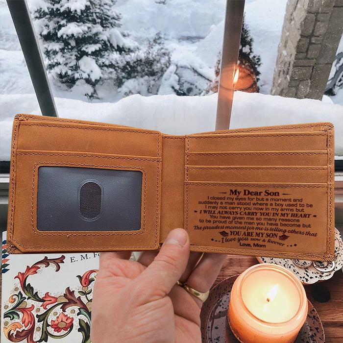 Mon cher fils, j'ai fermé les yeux un instant - Portefeuille à deux volets - À mon fils, cadeau pour fils, cadeau de papa et maman pour fils, cadeau d'anniversaire pour fils, cadeau de Noël