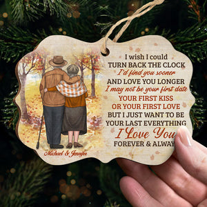 J'aimerais pouvoir remonter le temps - Décoration de Noël en bois personnalisée en forme de Benelux - Cadeau pour couple, mari et femme, anniversaire, fiançailles, mariage, cadeau de mariage, cadeau de Noël