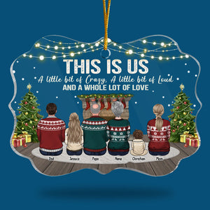 Un peu de folie et beaucoup d'amour - Décoration de Noël personnalisée en acrylique en forme de Benelux - Cadeau pour la famille, cadeau de Noël