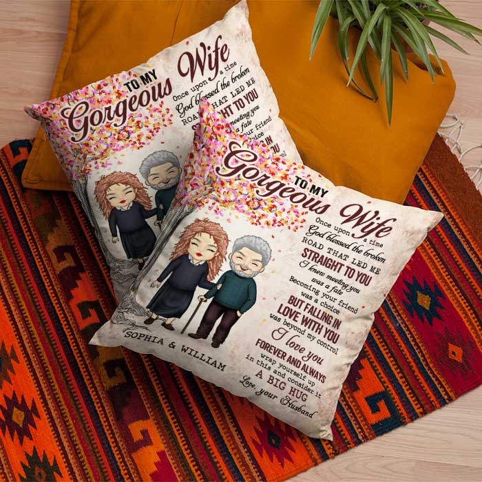 To My Gorgeous Wife Meeting You Was A Fate - Gift For Couples, Personalized Pillow (Insert Included).