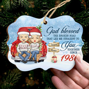 Cela m'a conduit directement à toi - Décoration de Noël en bois personnalisée en forme de Benelux - Cadeau pour couple, mari et femme, anniversaire, fiançailles, mariage, cadeau de mariage, cadeau de Noël