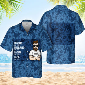 Legend. Husband. Grandpa Since - Gift For Father, Grandpa - Personalized Unisex Hawaiian Shirt.