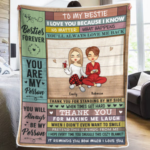 Merci d'être toujours à mes côtés - Couverture personnalisée Bestie - Cadeau de Noël pour meilleures amies, BFF, sœurs