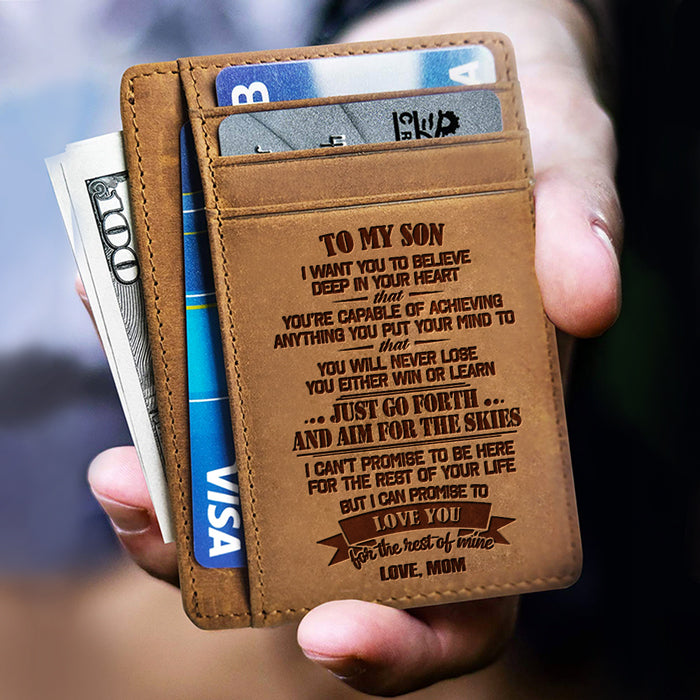 À mon fils, je veux que tu croies au plus profond de ton cœur - Porte-cartes - À mon fils, cadeau pour fils, cadeau de maman pour fils, cadeau d'anniversaire pour fils, cadeau de Noël