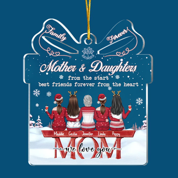 Mère et filles depuis toujours, meilleures amies pour toujours - Décoration familiale personnalisée - Boîte cadeau en acrylique - Cadeau de Noël pour fille de la part de la mère