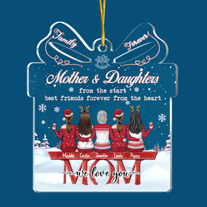 Mère et filles depuis toujours, meilleures amies pour toujours - Décoration familiale personnalisée - Boîte cadeau en acrylique - Cadeau de Noël pour fille de la part de la mère