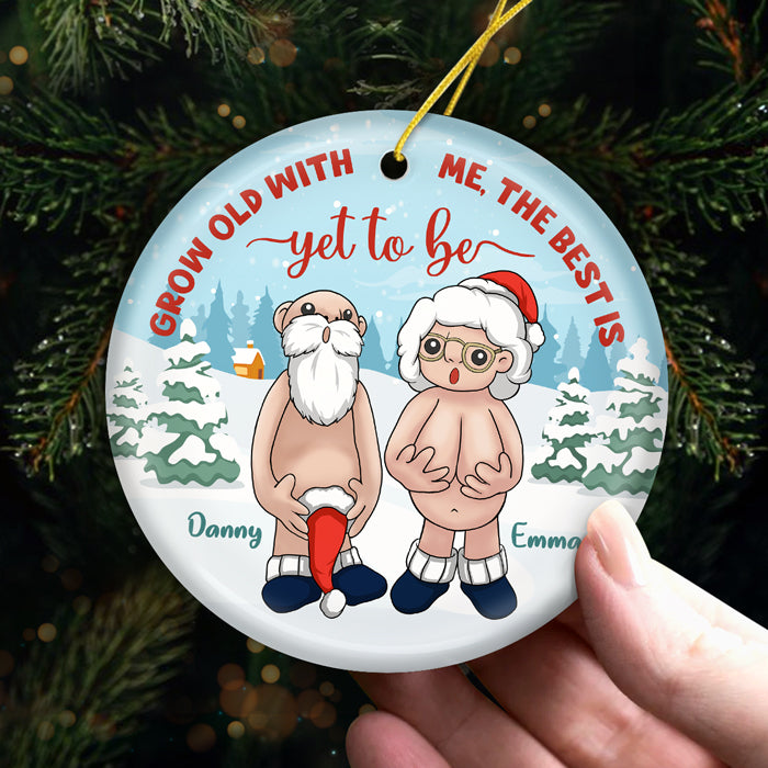 Le meilleur reste à venir - Ornement personnalisé pour couple - Forme ronde en céramique - Cadeau de Noël pour mari et femme, anniversaire