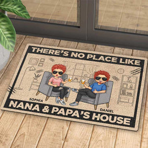 Il n'y a pas d'endroit comme la maison de Nana et Papa - Cadeau pour couples, mari et femme, tapis décoratif personnalisé