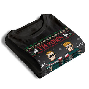 Je suis à toi, pas de remboursement ! T-shirt unisexe personnalisé, sweat à capuche, sweat-shirt ! Cadeau de Noël pour mari et femme, anniversaire