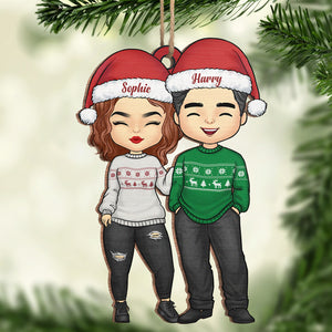 Tu as mis la joie dans mon Noël - Ornement personnalisé pour couple - Forme unique en bois - Cadeau de Noël pour mari et femme, anniversaire