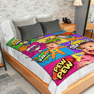 Super Héros - Couverture personnalisée - Télécharger une image, Cadeau pour la famille, Cadeau de Noël