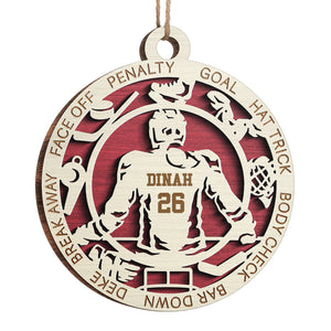 Sport Series Hockey - Sports Personalized Custom Ornament - Wood Round Shaped - Christmas Gift For Sport Lovers, Sport Players