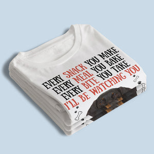 Je te surveillerai, humain - T-shirt unisexe personnalisé pour chien, sweat à capuche, sweat-shirt - Télécharger une image, cadeau de Noël pour les propriétaires d'animaux et les amoureux des animaux