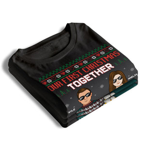 Notre premier Noël ensemble - T-shirt, sweat à capuche et sweat-shirt unisexe personnalisé pour couple - Cadeau de Noël pour mari et femme, anniversaire