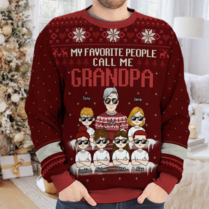 Mes personnes préférées m'appellent - Sweat-shirt personnalisé pour la famille - Pull en laine unisexe - Cadeau de Noël pour les grands-parents