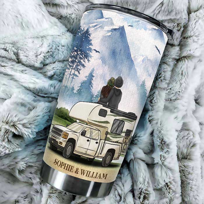I Wanna Hold Your Hand At 80 And Go Camping - Gift For Couples, Husband Wife, Personalized Tumbler.