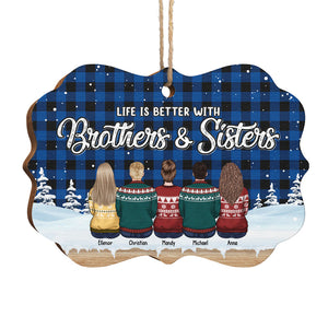 Beaucoup d'amour - Décoration familiale personnalisée - Bois en forme de Benelux - Cadeau de Noël pour frères et sœurs