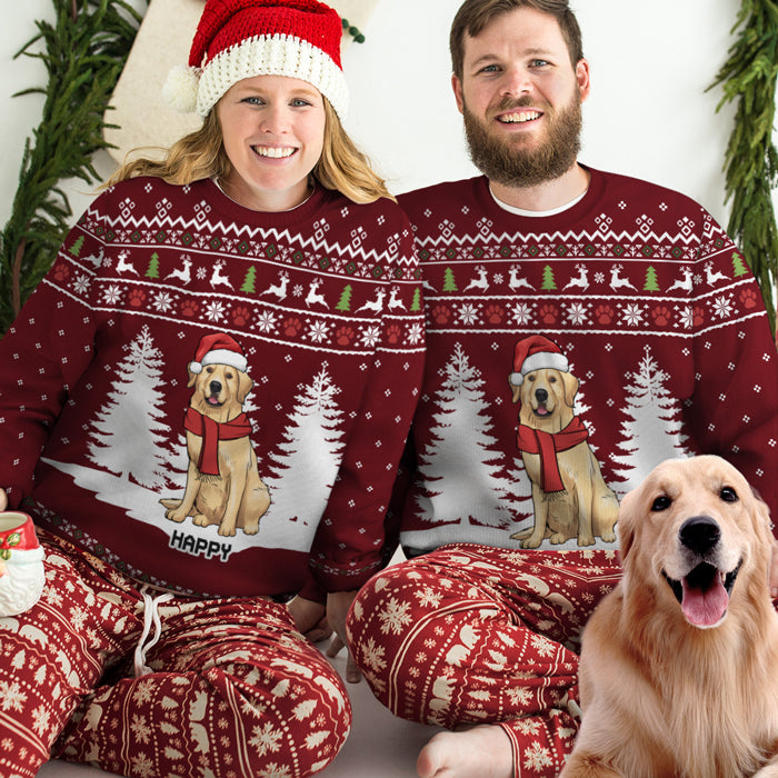 Joyeux Noël, humain ! Sweat-shirt de Noël unisexe personnalisé, en laine, imprimé intégral ! Cadeau pour les amoureux des chiens et des animaux.