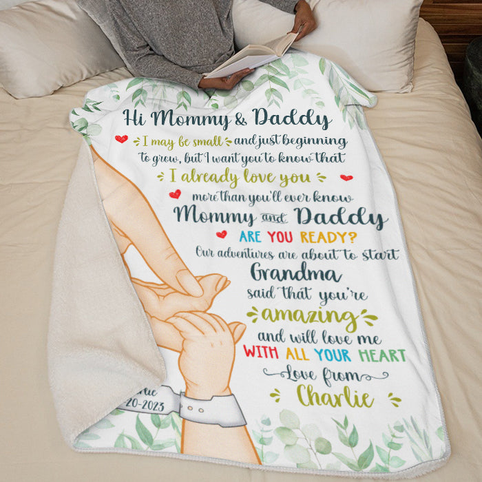 Votre bonheur est né - Couverture personnalisée pour bébé - Cadeau de naissance, cadeau pour la première maman