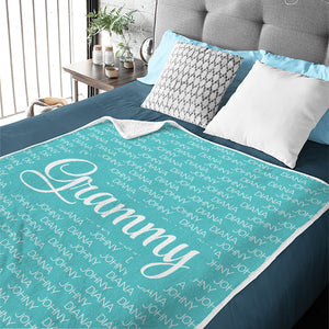 Warm and Cozy - Family Personalized Custom Blanket - Gift For Grandparents, Grandma, Grandpa
