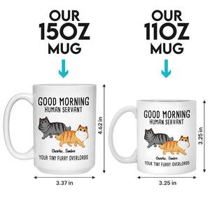 Bonjour, serviteur humain - Tasse personnalisée pour chat - Cadeau pour les propriétaires et les amoureux des animaux