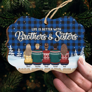 Beaucoup d'amour - Décoration familiale personnalisée - Bois en forme de Benelux - Cadeau de Noël pour frères et sœurs
