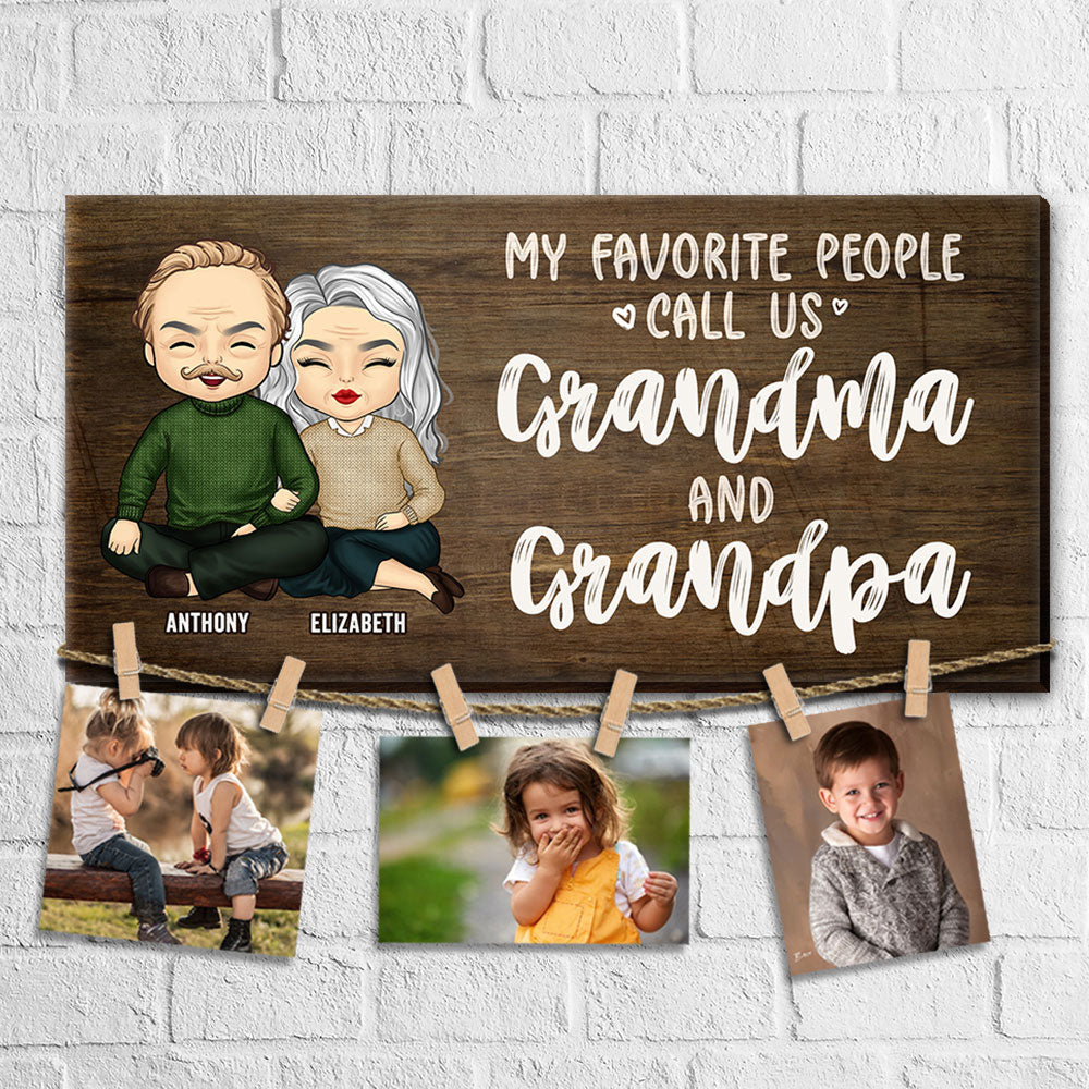 Mes personnes préférées nous appellent grand-mère et grand-père - Tableau photo personnalisé