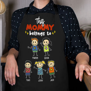 Cette grand-mère appartient à ses petits-enfants - Cadeau pour maman, cadeau pour grand-mère - Tablier personnalisé 