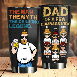 La légende de la boisson, papa d'enfants stupides - Cadeau pour papa, grand-père - Verre personnalisé