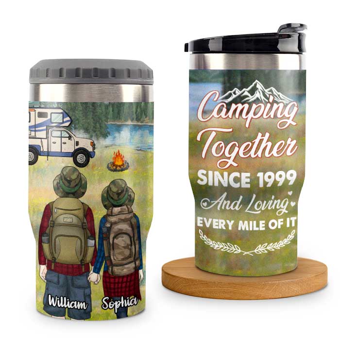 J'adore chaque kilomètre passé en camping avec vous - Glacière personnalisée - Cadeau pour les couples, cadeau pour les amateurs de camping