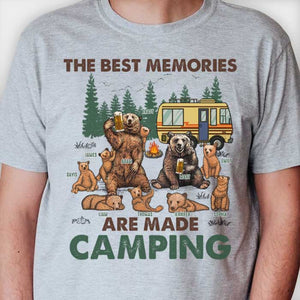 Les meilleurs souvenirs se créent en camping - T-shirt unisexe personnalisé, sweat à capuche - Cadeau pour les couples, cadeau pour les amateurs de camping