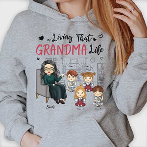 Vivre la vie de grand-mère et de grand-mère - Cadeau pour maman et grand-mère - T-shirt et sweat à capuche unisexe personnalisé