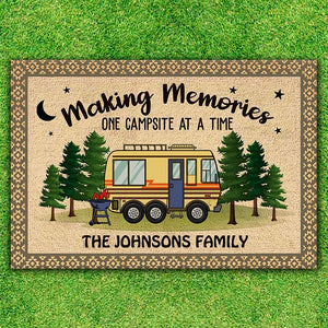 Making Memories At Campsite - Personalized Decorative Mat.