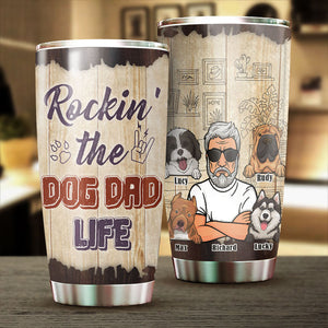 Rockin' The Dog Dad Life - Gobelet personnalisé - Cadeau pour papa, cadeau pour les amoureux des animaux