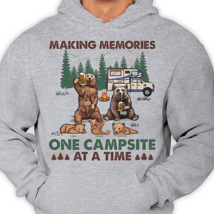 Les meilleurs souvenirs se créent en camping - T-shirt unisexe personnalisé, sweat à capuche - Cadeau pour les couples, cadeau pour les amateurs de camping