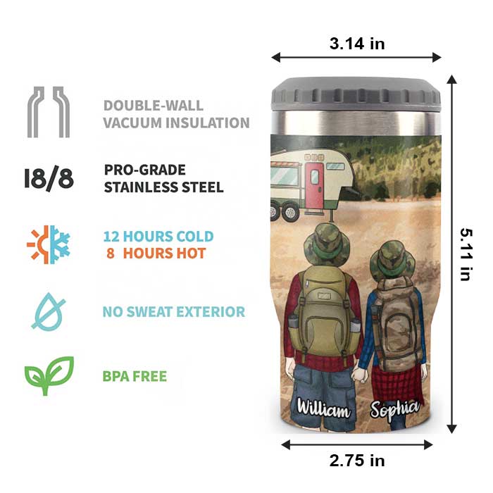 J'adore chaque kilomètre passé en camping avec vous - Glacière personnalisée - Cadeau pour les couples, cadeau pour les amateurs de camping