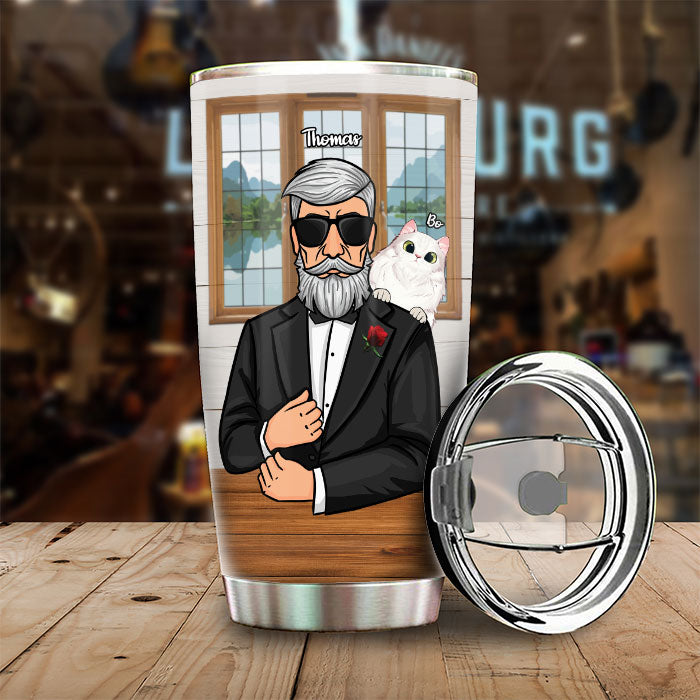 Glacière « Cat Dad Only » – Gobelet personnalisé – Cadeau pour papa