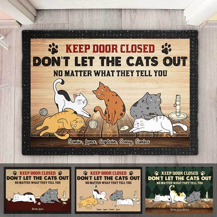 Ne laissez pas sortir les chats - Tapis décoratif personnalisé - Cadeau pour les amoureux des animaux