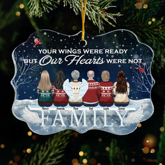 Vos ailes étaient prêtes, mais nos cœurs ne l'étaient pas - Ornement commémoratif personnalisé - Forme Benelux en acrylique - Cadeau de condoléances, cadeau de Noël pour les membres de la famille