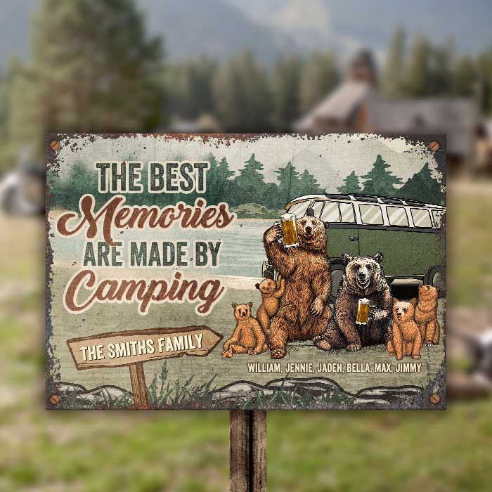 La vie est meilleure au camping - Plaque en métal personnalisée - Cadeau pour les couples, cadeau pour les amateurs de camping