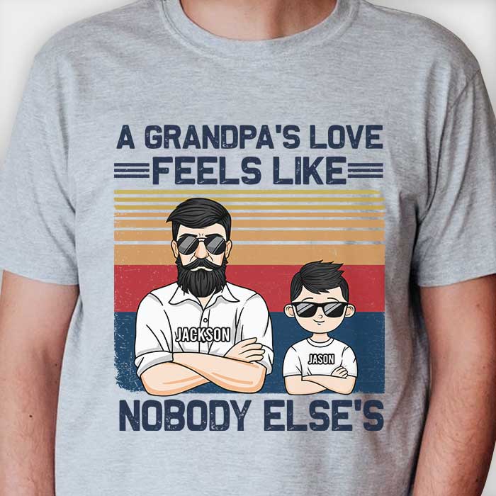 L'amour de grand-père ne ressemble à personne d'autre - T-shirt unisexe personnalisé, sweat à capuche, sweat-shirt - Cadeau pour grand-père, grands-parents