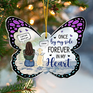 Le moment où votre cœur s'est arrêté - Décoration de Noël personnalisée en acrylique en forme de papillon - Cadeau commémoratif, cadeau de condoléances, cadeau de Noël