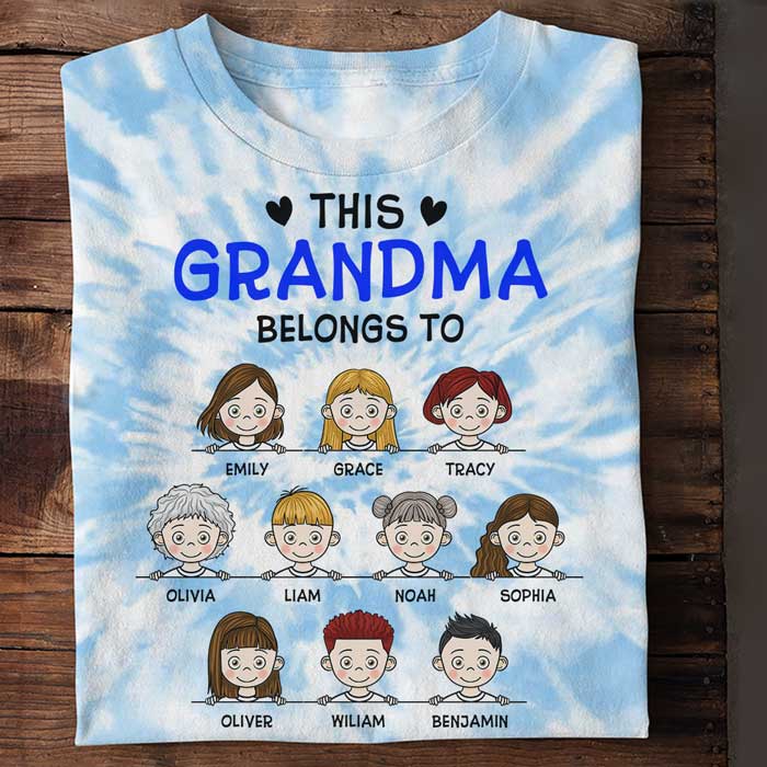 Cette grand-mère cool appartient à ses petits-enfants - Cadeau pour grand-mère, T-shirt unisexe personnalisé imprimé sur toute la surface