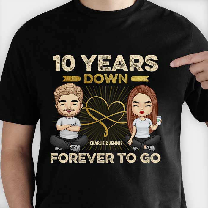 De nombreuses années passées pour toujours - T-shirt unisexe personnalisé, sweat à capuche, sweat-shirt - Cadeau pour couple, mari et femme, anniversaire, fiançailles, mariage, cadeau de mariage