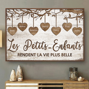 Les Petits-Enfants Rendent La Vie Plus Belle - Personalized Horizontal Poster French