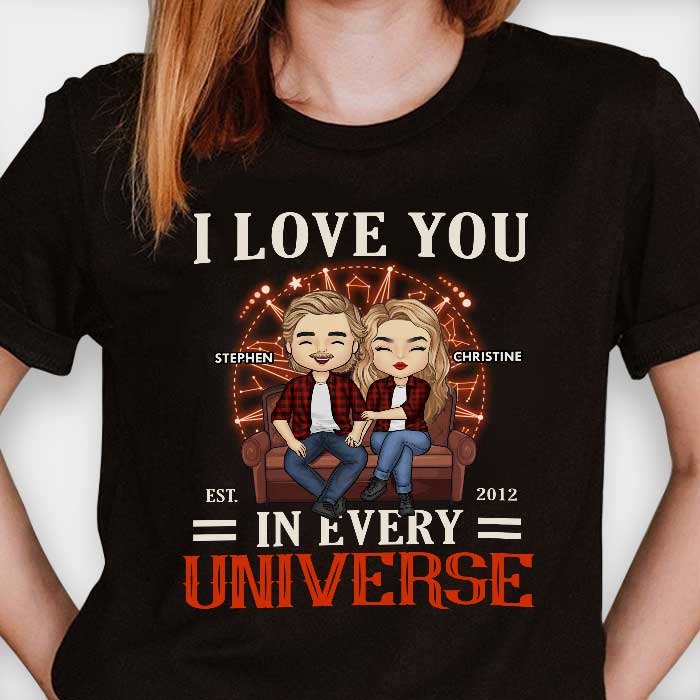Je t'aime - T-shirt personnalisé, sweat à capuche - Cadeau pour couple, mari et femme