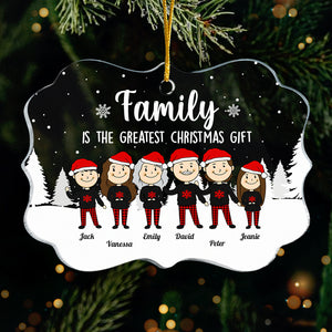 La famille est la meilleure - Décoration de Noël personnalisée en acrylique en forme de Benelux - Cadeau pour la famille, cadeau de Noël