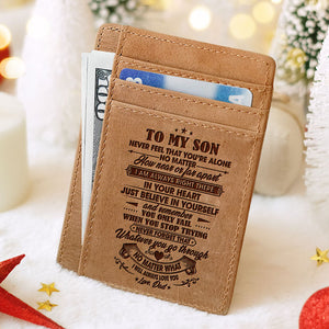 Peu importe la distance, je suis toujours à tes côtés - Porte-cartes - À mon fils, cadeau pour fils, cadeau pour fils de papa et maman, cadeau d'anniversaire pour fils, cadeau de Noël
