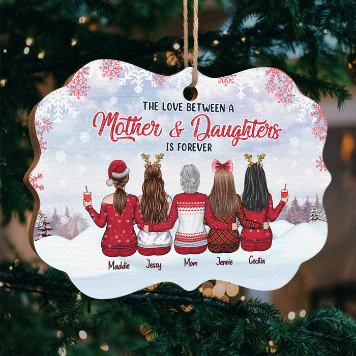 Mère et filles sont liées à jamais - Décoration familiale personnalisée - Bois en forme de Benelux - Cadeau de Noël pour fille de la part d'une mère